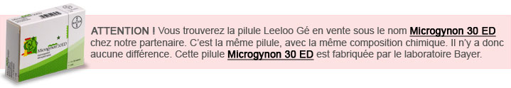 pilule Leeloo Ge et Microgynon Bayer